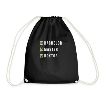 Doctor graduation Bachelor Masters doctoral gift - Drawstring Bag - black - Front