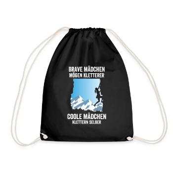 Brave Mädchen Kletterer Coole Mädchen klettern - Turnbeutel - Schwarz - Vorne
