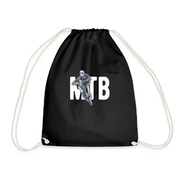 MTB mountain bike - Drawstring Bag - black - Front
