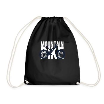 mountain bike - Drawstring Bag - black - Front