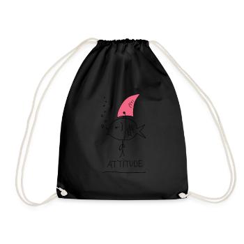 Attitude - your attitude is everything! - Drawstring Bag - black - Front