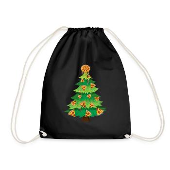 Christmas Tree Pizza Christmas - Drawstring Bag - black - Front