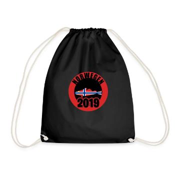 Norwegen Angler Tshirt 2019 Dorsch Hochsee Angeln - Turnbeutel - Schwarz - Vorne
