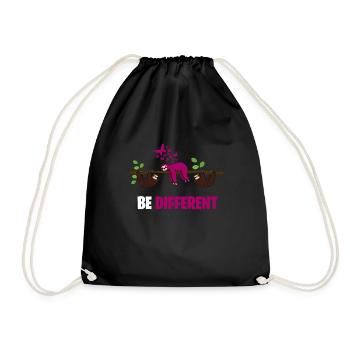 SOYEZ DIFFÉRENT soyez différent Sloth Sloth Design - Sac de sport léger - noir - Devant