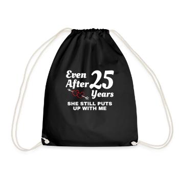 Elle met toujours avec moi 25 ans de mariage - Sac de sport léger - noir - Devant