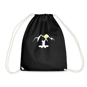 Snowboarding Snowboard Snowboardfahrer Geschenk - Turnbeutel - Schwarz - Vorne
