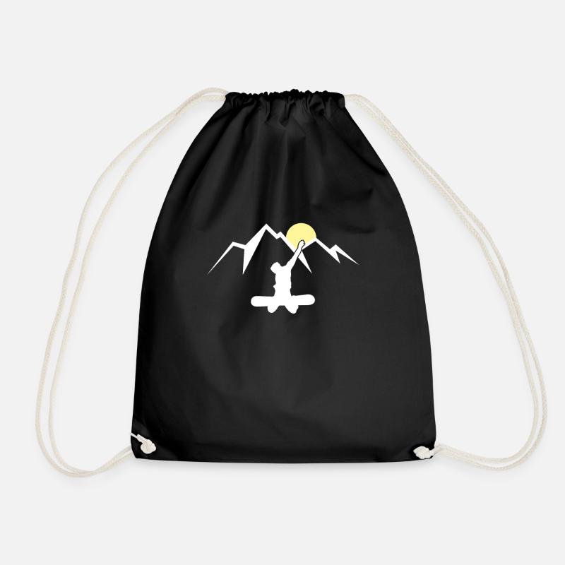 Snowboarding Snowboard Snowboarder Gift - Drawstring Bag - black