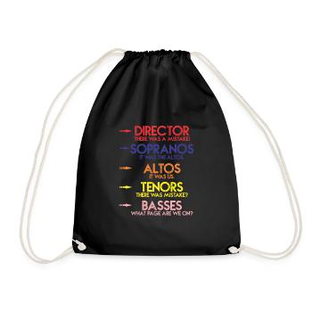 Funny Music Choir Singing Men Children's Choir - Drawstring Bag - black - Front