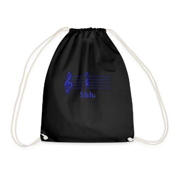 Music Shh Quarter Break Fermate Musicians - Drawstring Bag - black - Front