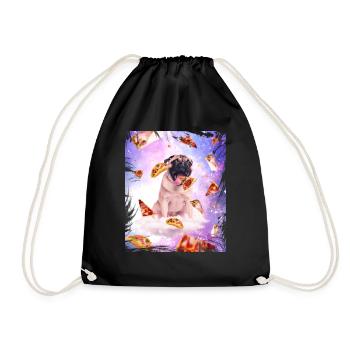 Pug Galaxy Tacos Pizza Burrito Idée Cadeau Chien - Sac de sport léger - noir - Devant