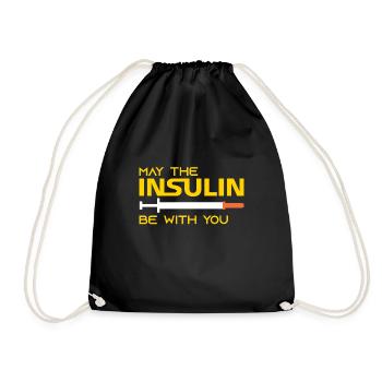 Diabetes möge das Insulin mit Ihnen sein - Turnbeutel - Schwarz - Vorne