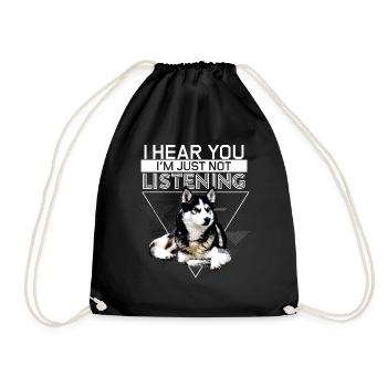 Siberian Husky Owner Gift design - Just Not - Drawstring Bag - black - Front