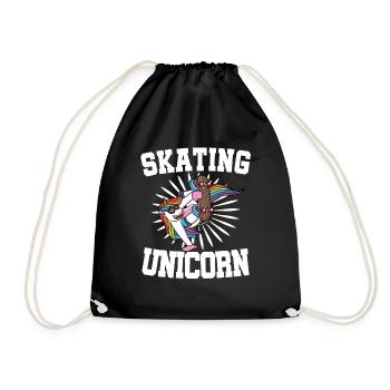 Patineur licorne skateboard patinage licorne - Sac de sport léger - noir - Devant