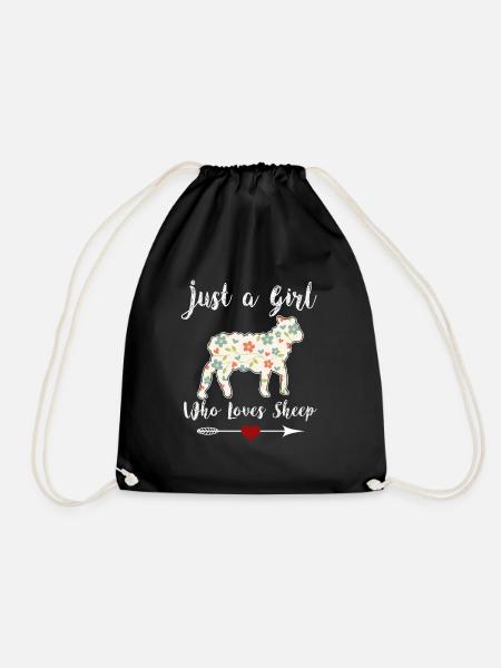 JUST A GIRL WHO LOVES SHEEP - Turnbeutel - Schwarz