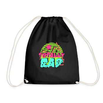 80er Geschenk Party Retro knallige Farben - Turnbeutel - Schwarz - Vorne