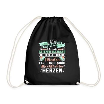 Funny educator kids kindergarten gift - Drawstring Bag - black - Front