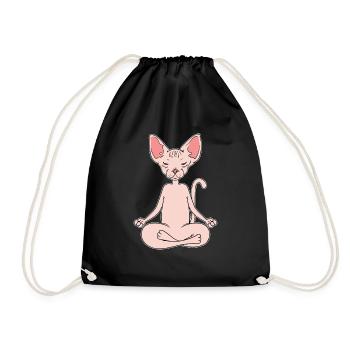 Cadeau de gymnastique yoga pour chat et chat Sphynx - Sac de sport léger - noir - Devant