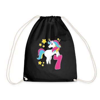 7 anniversaire Licorne Je suis Déjà 7 Cadeau - Sac de sport léger - noir - Devant