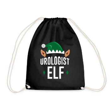 Urologist Elf - Drawstring Bag - black - Front