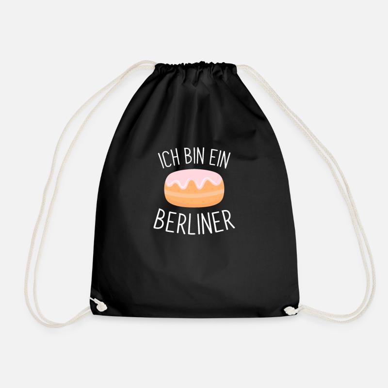 ich bin ein Berliner JFK Berliner Berlin wa - Turnbeutel - Schwarz