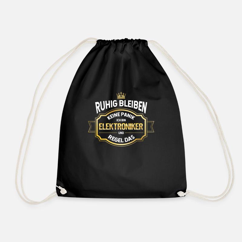 I am an electronics technician and rule the electronics technician - Drawstring Bag - black