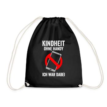Kindheit ohne Handy Ich war dabei Kindheit Han - Turnbeutel - Schwarz - Vorne