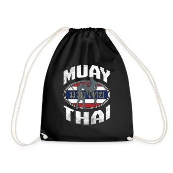 Drapeau thaïlandais de kickboxing - Sac de sport léger - noir - Devant