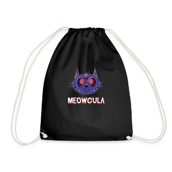 Halloween vampire cat Dracula kitten gift - Drawstring Bag - black - Front