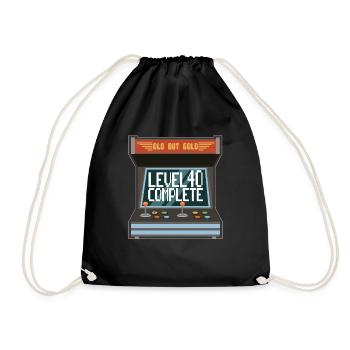 40th Birthday Gamer Level 40 Complete Zocker - Drawstring Bag - black - Front
