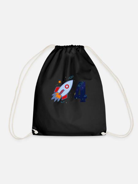 4. Kindergeburtstag 4 Jahre Alt Geschenk Shirt - Turnbeutel - Schwarz