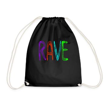 Lettrage Rave coloré usure Raver - Sac de sport léger - noir - Devant
