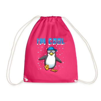 Cooler Pinguin Pinguine Lustiger Spruch Geschenk - Turnbeutel - Fuchsia - Vorne