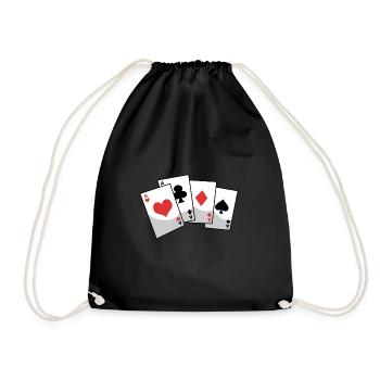 Card Skat Poker Joueur De Skat - Sac de sport léger - noir - Devant