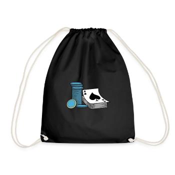 Poker et jetons de poker - Sac de sport léger - noir - Devant