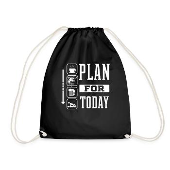 Coffee Fishing Beer Fuck - Plan for the Day, Gift - Drawstring Bag - black - Front