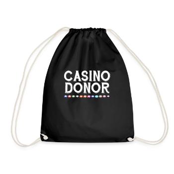 Casino Donor Gambling Chips - Drawstring Bag - black - Front