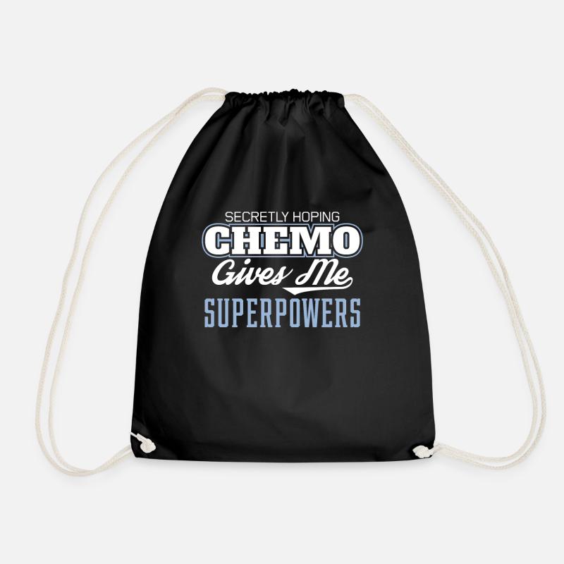 Funny Cancer Hoping Chemo Gives Me Superpowers - Drawstring Bag - black