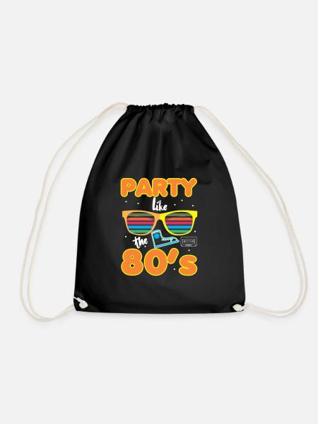 Retro Eighties Party like the 80s - Drawstring Bag - black