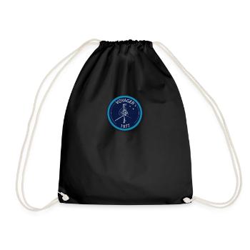 Retro vintage Voyager 1 40 Jahre Weltraum Sonde - Turnbeutel - Schwarz - Vorne