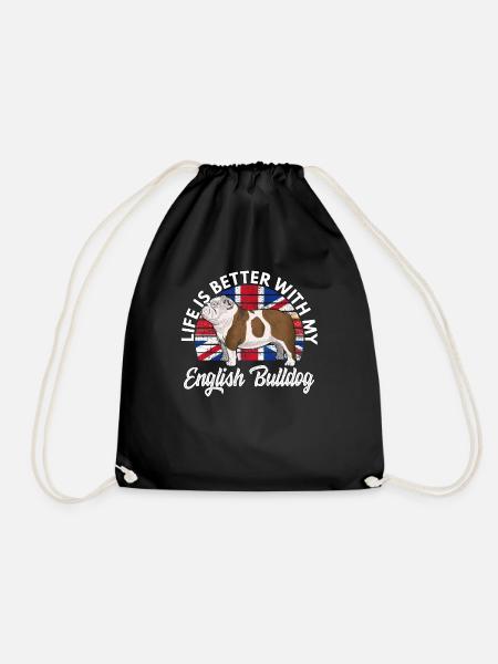 Life is better with my English Bulldog - Turnbeutel - Schwarz