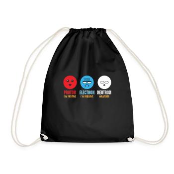 Science chemistry protons electrons neutrons - Drawstring Bag - black - Front
