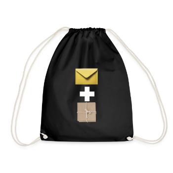Mail and parcel courier. Workshirt illustration - Drawstring Bag - black - Front