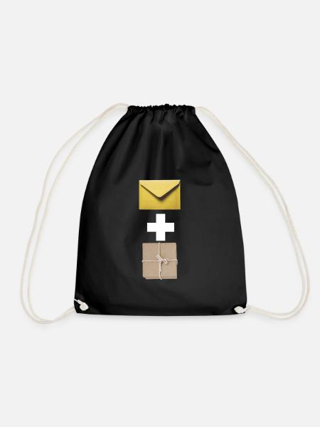 Post und Paketbote Arbeitstshirt Illustration - Turnbeutel - Schwarz