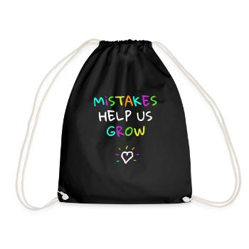 Children Pupils Youth Mistakes Help Motivation - Drawstring Bag - black - Front