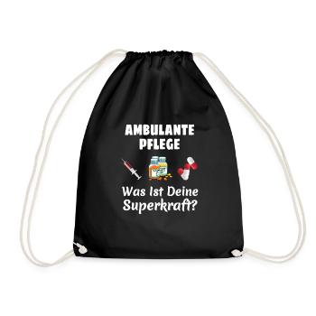 Ambulante Pflege T-Shirt Für Frauen Krankenpflege - Turnbeutel - Schwarz - Vorne