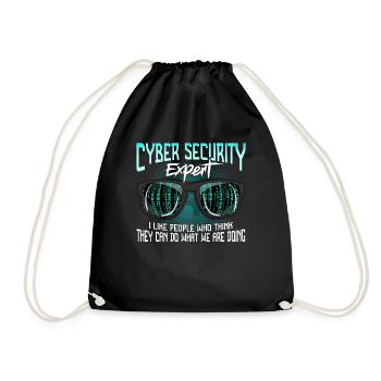 Cyber Security Hacker Hacken IT Sicherheit Lustig - Turnbeutel - Schwarz - Vorne