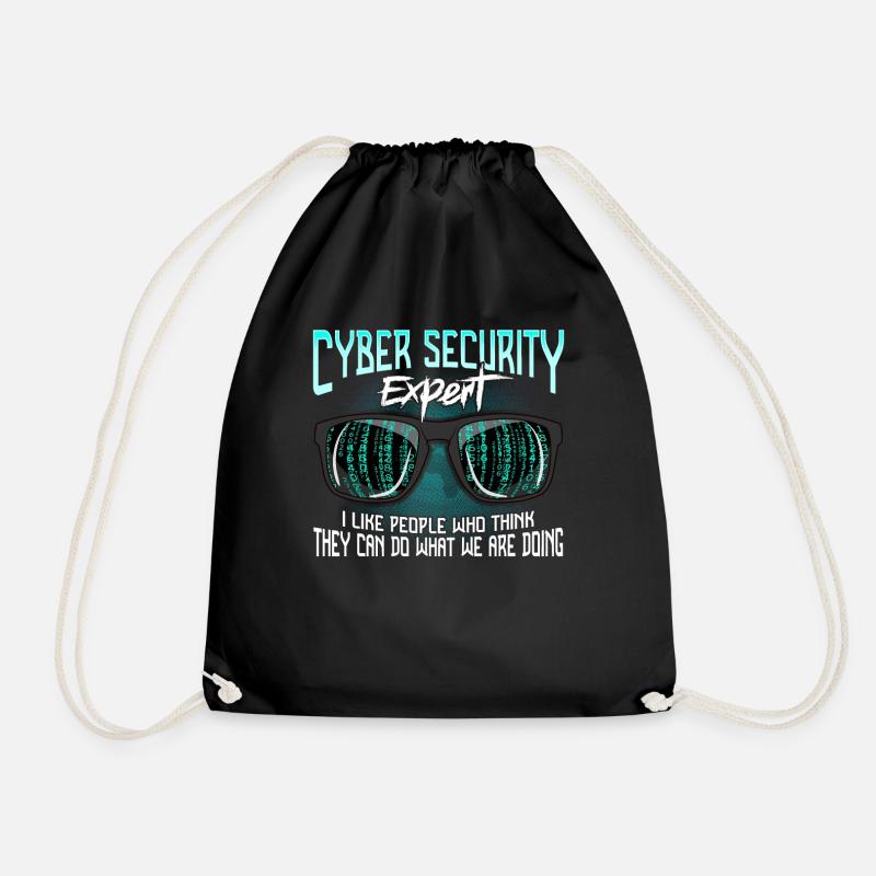 Cyber Security Hackers Hack IT Security Funny - Drawstring Bag - black