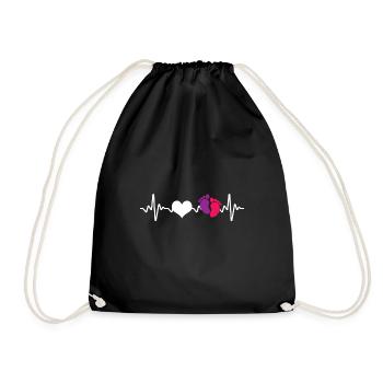 Midwife Pulse Heart - Drawstring Bag - black - Front