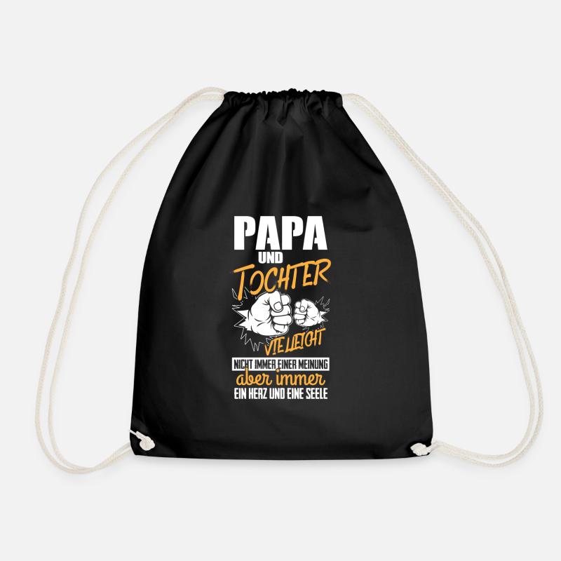 Papa Und Tochter Geschenk - Turnbeutel - Schwarz