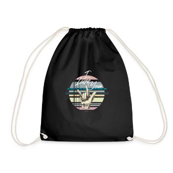 "Je t'aime" langue de caractère américaine - Sac de sport léger - noir - Devant